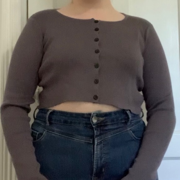 Shein Cropped Grey Cardigan - Picture 5 of 7